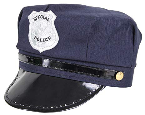 Ciffre Polizeimütze Blau - Fasching Karneval Hut Maske Perücke Polizist Einsatz Blau