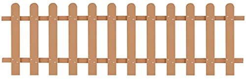 vidaXL Lattenzaun Gartenzaun Friesenzaun Zierzaun Zaun Zaunlatte Vorgartenzaun Beetumrandung Beeteinfassung Balkonbrett 200x60cm WPC