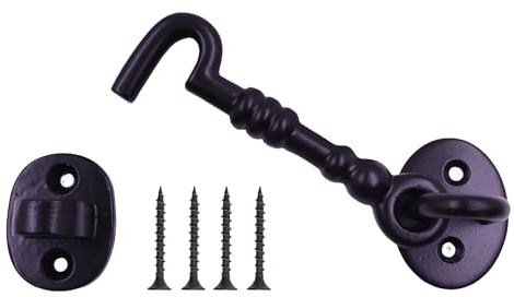 The Metal Magician Cast Iron Cabin Eye Hook Latch for Gates and Doors 5 Inch