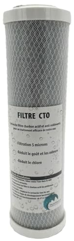 Cartuccia Carbone Attivo + sedimenti 10 Micron per Porta Filtro 9-3/4-10 Pollici