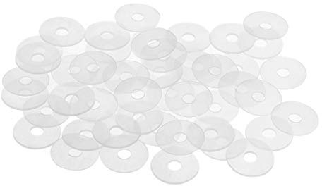 sourcing map 50 Stück Nylon Unterlegscheiben M5 18mm Außendurchm. 5mm Innendurchm. 0.9mm Dicke Dichtung Klar für Wasserhahn Rohr Wasserschlauch Isolierung Schrauben