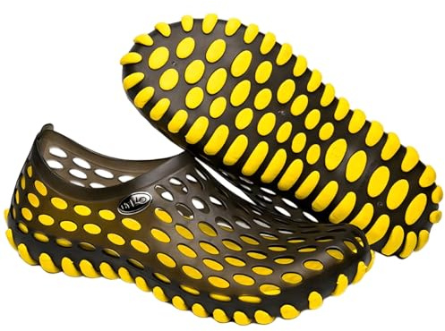 FELOVE Chaussures Aquatiques Clogs, Chaussures De Rivière Respirantes Antidérapantes pour La Plage, Kayak, Randonnée Aquatique Homme Femme,Trou Jaune,37