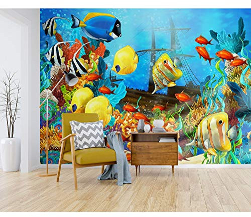 Startonight Papier Peint Photo Mural Moderne Poisson Coloré - Enfants Motif 256 x 366 cm