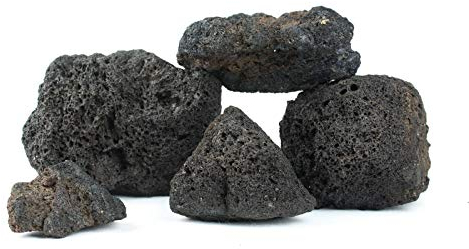 Aquarium Stones Fish Tank Rocks Natural Decoration for Aquascaping (10kg, Black Lava)