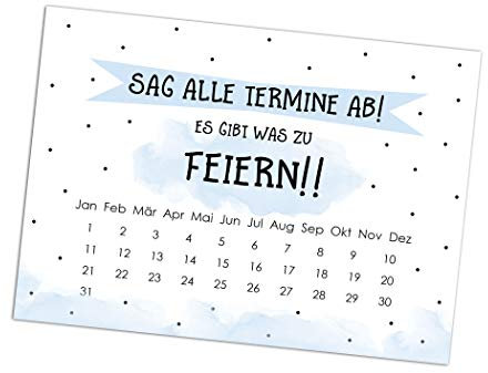 Save The Date Karten Geburtstag Sag alle Termine ab! Save The Date Karten deutsch Einladung Geburtstag DIN A6 (15 Stück, blau)