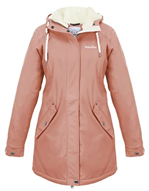 Regenliebe Damen Regenmantel wasserdicht Friesennerz mit Teddyfleece gefüttert