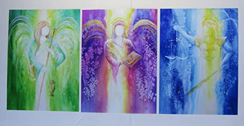 silwi-art***** 3 Engelbilder Erzengel-Set/Engelkarten xl/Wanddeko - Erzengel Michael, Erzengel Metatron, Erzengel Raphael besondere Geschenkidee