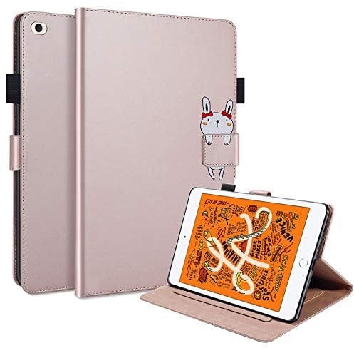 L&Btech iPad Mini 1/2 / 3/4 / 5 Case, iPad Mini 5th/4th generation 7.9'' Cover Slim Flip Wallet Stand Case with Auto Sleep/Wake Card Holder, Smart Cover for iPad Mini 5 4 3 2 1 Tablet - Rose gold