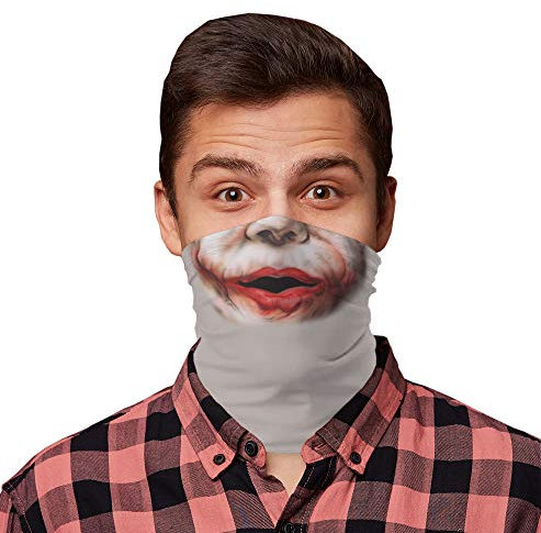 L&S Prints Scary Joker Face Design Mask Fancy Dress Neck Tube Snood Neck Warmer