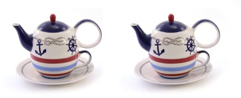 2 X NEU teemqando® Tea for one Set Silje Keramik, 4-teilig Kanne: 0,4 l, Tasse: 0,2 l = 2 Tea for One