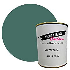 BOX DECO COULEURS Peinture meuble métal à base de laque acrylique aspect satin Aqua Métal - 750 ml / 7.5m², Vert Tropical