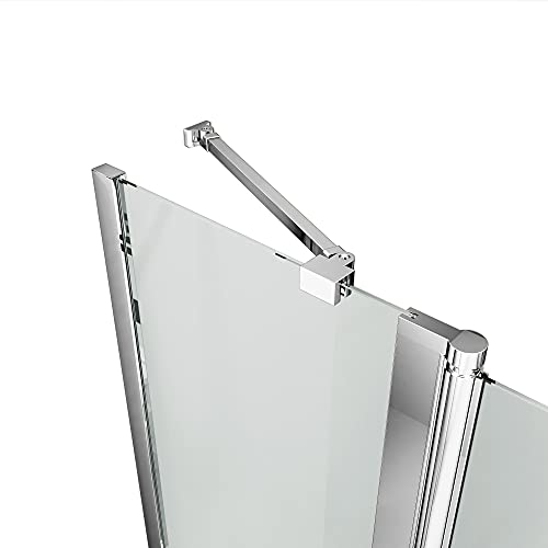 BD-Baode 2x50cm Haltestange für Duschwand Stabilisator Haltestange mit Winkel Flexibel 180°Drehbar für Glasstärke 4-8mm Stabilisierungsstange für Walk-in Duschwände
