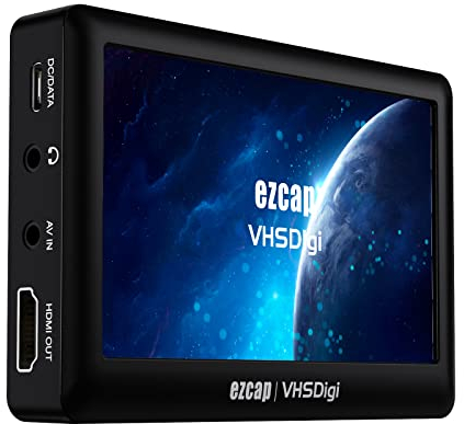 SOGTICPS AV-Recorder, analoge Video-Audio-Digital-Wandlung - Digitale Aufnahme von Videos von VHS, VCR, AV, RCA, Hi8, Camcordern, DVD-Playern ezcap180