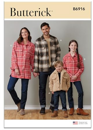 Butterick Paper Sewing Pattern 6916 Shirts, Jackets