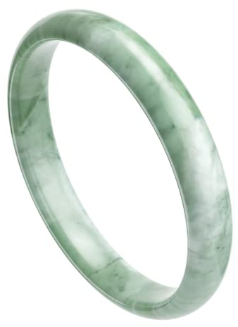 NAHARO Bracelet jonc en jade naturel pour femme, style chinois rétro, bracelet en jade vert naturel pour filles avec coffret cadeau, 58mm/22.83inch, Jade, Jade