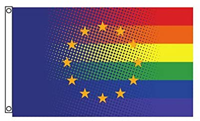 Stormflag Europa Regenbogen Fahne 90cmx150cm EU Regenbogen 3x5ft Polyester 90g mit Ösen mit Doppelnadel genäht.