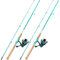 Sougayilang Spinn-Angelrutenkombination, 2-teilig, 1,5 m, 15,2 cm, Graphit- und Fiberglasrute, langlebig und stark, Quickset Anti-Reverse-Angelrolle (2er-Pack) (PLTZ-BLUE-2 Stück)