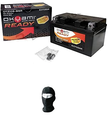 COMPATIBILE CON YAMAHA YZF R1 (RN121/124)(5VY) 1000 2004-2005 BATTERIA OKYAMI GIA' PRONTA ALL'USO OTZ10S-BSR CARICATA SIGILLATA ATTIVATA IN FABBRICA 8,6AH AMPERE 12 VOLT 150X87X93 MM