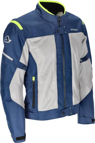 ACERBIS Ramsey Vented Chaqueta Textil para Motocicleta (Blue/Yellow,L)