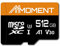 MMOMENT 512GB Micro SDXC Card, A1, UHS-I, U3, Class 10 Compatible, Read Speed Up to 95 MB/s,Write Speed Up to 75 MB/s, SD Adapter Included