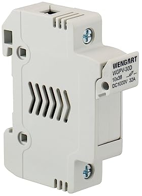 Wengart Solar Sicherungshalter WGPV-30D, DC 1000V 35 mm DIN-Schienen-Sicherungshalter für Sicherungen 10x38mm gPV bis 32A, 18 bis 8 AWG (1 Pole)