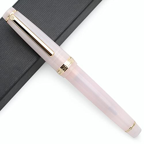 JINHAO 82 Acryl Füllfederhalter mit Iridium Feder (Feine Feder, Transparent Light Pink mit Gold Clip)