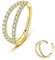 ESHIONER Titan Helix Piercing Schmuck - Conch, Tragus, Ohr, Nose & Lip Piercing - Gold, CZ 16G, 12MM