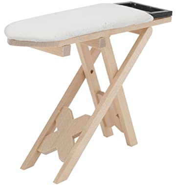 Veemoon Table à Repasser Maison De Poupée Planche à Repasser Poupée 1/12 Meubles Miniatures Décorations pour Les Salas De CASA Salle De Lavage Mini-Jouet Petite Maison Ménage Coton