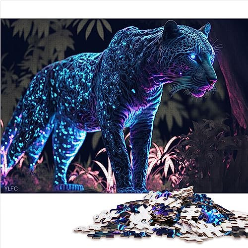 Puzzles für Erwachsene, Jaguar-Puzzle für Erwachsene, 1000 Teenager und Kinder, Papppuzzles, Familienspaß, Puzzles, Größe: 26 x 38 cm