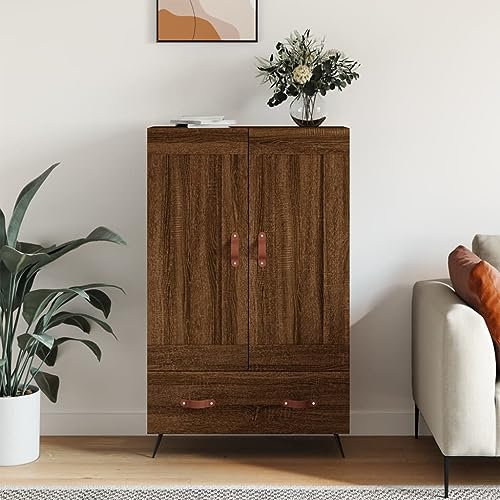 BaraSh Highboard Braun Eichen-Optik 69,5x31x115 cm Holzwerkstoff Highboard Wohnzimmer Esszimmerschrank Wohnzimmer SchräNke Highboard Vintage Buffetschrank 830299