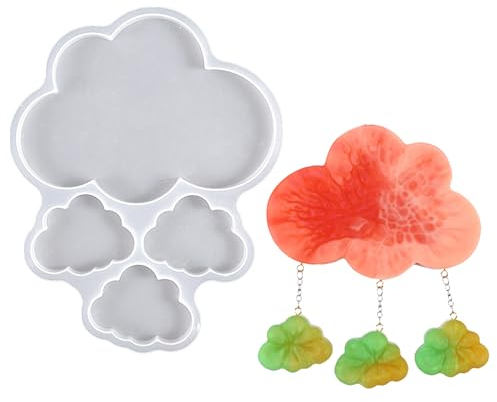 MytaYt Moules en résine époxy - En silicone - Nuages - Pendentif - Moules en silicone - Nuages - Moule en silicone pour décoration DIY - Moule en résine époxy
