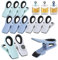 COM-FOUR® 12x clip di chiusura per sacchetti - clip per sacchetti per chiudere e mantenere freschi - clip per sacchetti in plastica - clip di chiusura con magnete (12 pezzi - grigio + blu + menta)