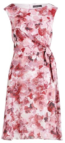 Vera Mont Damen Cocktailkleid mit Bindegürtel 46, Dark Red/Red