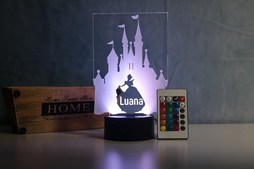 Optechvisual Personalisierte LED-Nachtlichtlampe mit Schlossdesign - Ein perfektes Prinzessin-Geschenk und eine ideale Geschenkidee für Mädchen