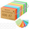 600 Blätter Karteikarten A7, 150g/m² Karteikarten Liniert Index Cards Vokabelkarten Blanko mit 10 Binderinge 20 Kraftpapierhüllen für Lernen Erinnerung Präsentation (10 Farben)
