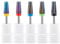 Treki Nail Drill Bit Set, 5Pcs 3/32 inch Multi functional Carbide Nail Drill Bits-2 Way Rotate Tapered Shape Straight Cut Colorful Tungsten Steel Nail Bits for Acrylic Pedicure Manicure (XF F M C XC)