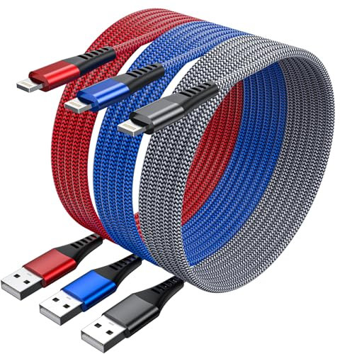 iPhone Charger Cable 2M 3Pack[Apple MFi Certified], iPhone Lightning Cable 2M Long iPhone Cable USB to Lightning Cable Fast iPhone Charging Cable Wire Lead for iPhone 14 13 12 11 Pro Max/X/XS/8/7,iPad