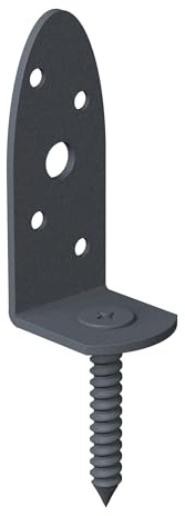 Alberts 858087 Flechtzaunhalter Ovado | L-Form | verzinkt, graphitgrau kunststoffbeschichtet | Gesamthöhe 120 mm | 20er Set