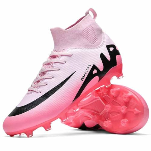 WOWEI Fußballschuhe Herren High Top Spike Cleats Outdoor Athletics Professionelle Fussballschuhe Kinder Trainingsschuhe Fußballschuhe Sportschuhe Wettkampf (IQJ-C18, 34EU)