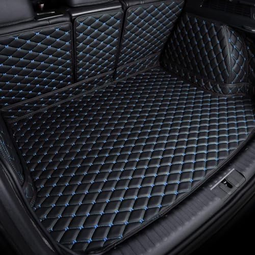 Auto Kofferraum Schutzmatte für Volkswagen Golf 8 GTI TCR GTD GTE R, Leder Kofferraummatte Wasserdicht Langlebig rutschfest Anti-Verschleiß,Leicht Zu Reinigen(Black Blue)