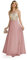 Misshow Robe Ceremonie Femme Longue Grande Taille Chic et Elegant sans Manches Mousseline Chiffon Rose 44