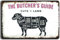 30 x 20 cm - Retro Blechschild für Grill und Koch Fans - The Butchers Guide - Cuts of Sheep - Metzger, Fleischer BBQ Übersicht (Schaf)