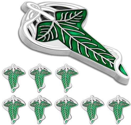 6Pack Elegance Elven Green Tree Leaf Badge Lapel Pins Bulk,collection cute pins badges Enamel Pins Souvenir Brooches Jewelry Gift