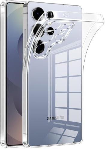 Oprimio Kristallklar Hülle für Samsung S25 Ultra [Silikon Hülle] [%100 Durchsichtig] [Deutsche Material] [Ultra Dünn] Klar Handyhülle für Samsung Galaxy S25 Ultra