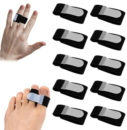 Fingerschiene, 10 Stück, Fingerschienen für gebrochene Finger, Buddy Tape, Buddy Tape, Buddy Straps für Finger, elastische Fingerbandagen, Fingerriemen mit gepolsterter Fingerschiene für verletzte