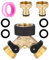 TIDEVAN Adaptador de Divisor de Grifo 3/4 Brass Tap Manifold Hose Splitter Válvula de Doble Salida Distribuidor 2 Vias Grifo Jardin Válvula de Conector de Latón a Y para Cocina Exterior Jardín
