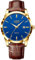 LIGE Herren Uhren Wasserdicht Quarz Armbanduhren Für Herren Männer Uhr Mit Datum gelb-braun Lederarmband Retro Business Men's Watches,Goldblau