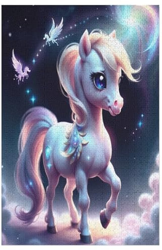 Horse Puzzle 1000 Teile, Holzpuzzle Herausforderndes Geschicklichkeitsspiel Für Die Ganze Familie, Kinder Erwachsenenpuzzle Ab 12 Jahren 78×53cm