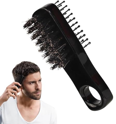 Brosse à barbe – Peigne à barbe 2 en 1 en massif, petite brosse à barbe, peigne de soin de la barbe double face | Peigne de lissage de la barbe, brosse à moustache pour hommes et maris, outil de