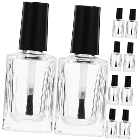 WOFASHPURET 15pcs Glass Nail Polish Bottle with Brush 15ml for Nail Art Storage and Organizer